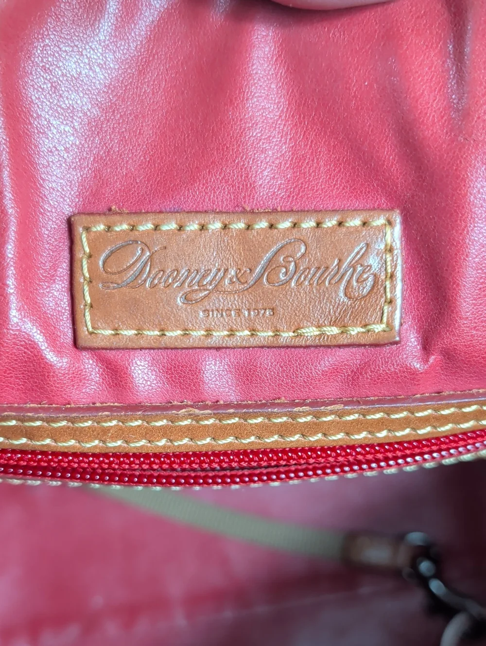Dooney & Bourke Red Pebbled Leather Domed Satchel